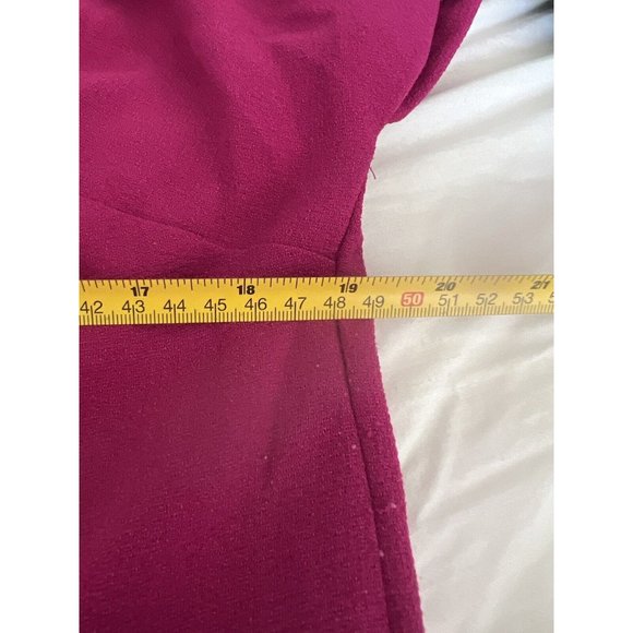 A New Day fuschia Pink v neck cuffed sleeve Midi Sheath Dress size Medium - Picture 7 of 9